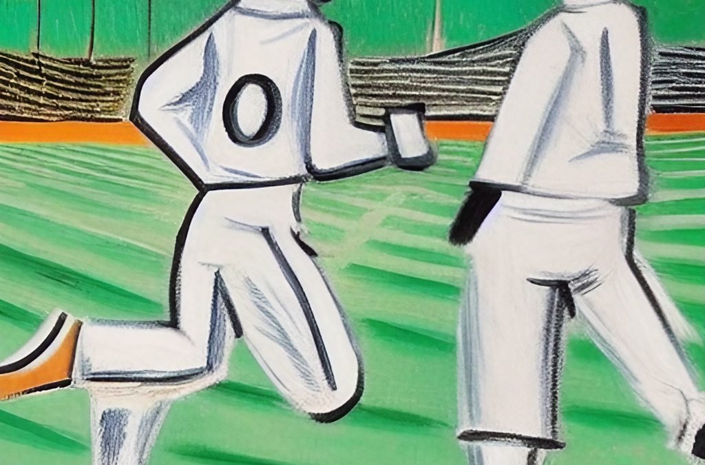 cartoon of bal player running the bases