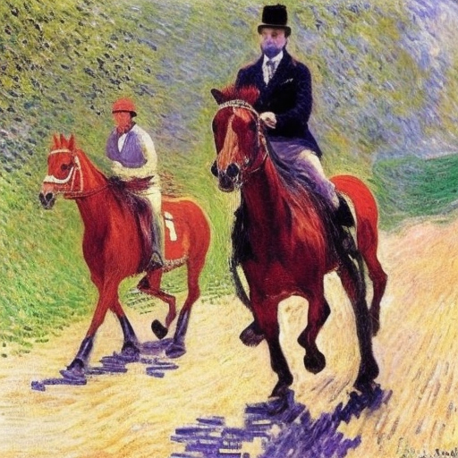 Business on a suit racing a horse