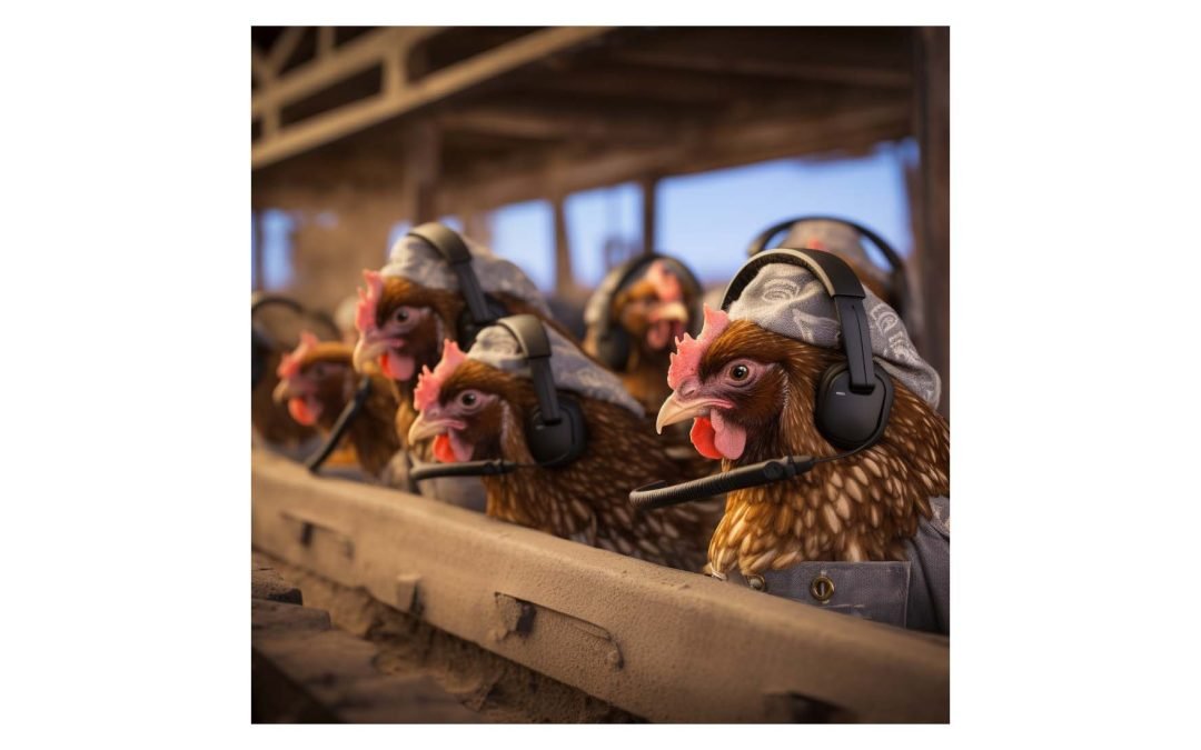 call centre made of chickens