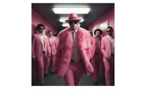 customers dressed as pimps in pink