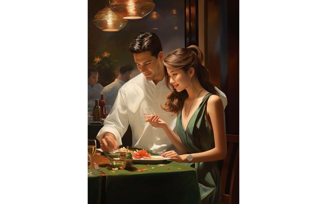 couple at a table