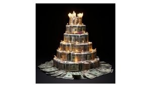 Birthday Cake out of Money