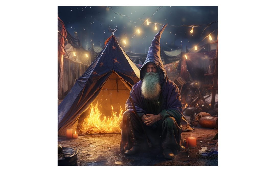 Marketing wizard returns with some more bad automated marketing so picture shows wizard homeless