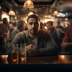 guy sitting alone at a bar