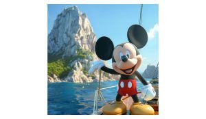 mickey mouse on a yacht in Greece