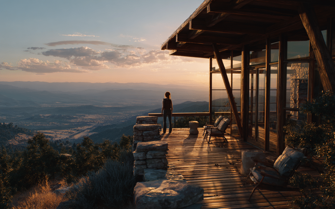 woman looking at peaceful countryside showing peace from forgiveness.