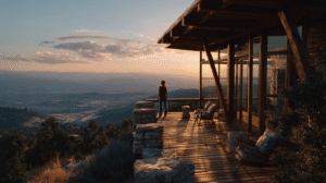 woman looking at peaceful countryside showing peace from forgiveness.