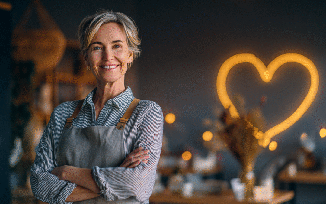 Business owner standing confidently at sunrise, symbolising renewed belief, clarity, and falling back in love with their business