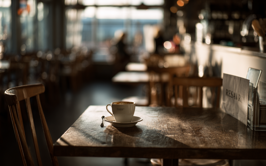 cafe table empty as is cafe pretty much showing the absence of loyal customers.