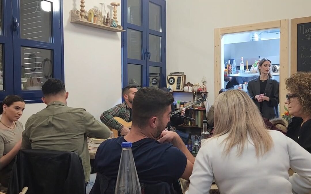 live shot from cafe in Greece where friend did zeibekiko