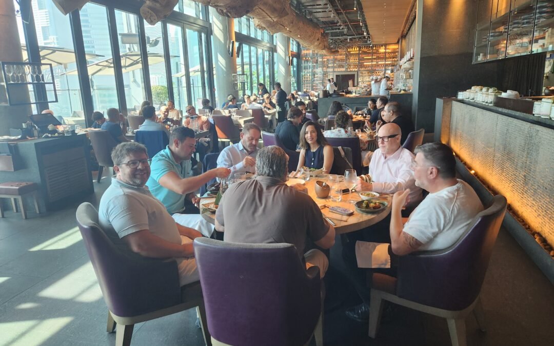 Table of people at Clap in DIFC.